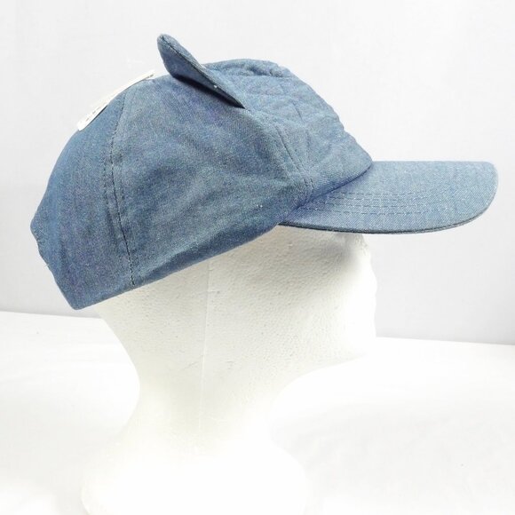 Claire's Girls Size Denim Baseball Hat with Pink Glitter Kitten Ears NWT - Picture 4 of 7
